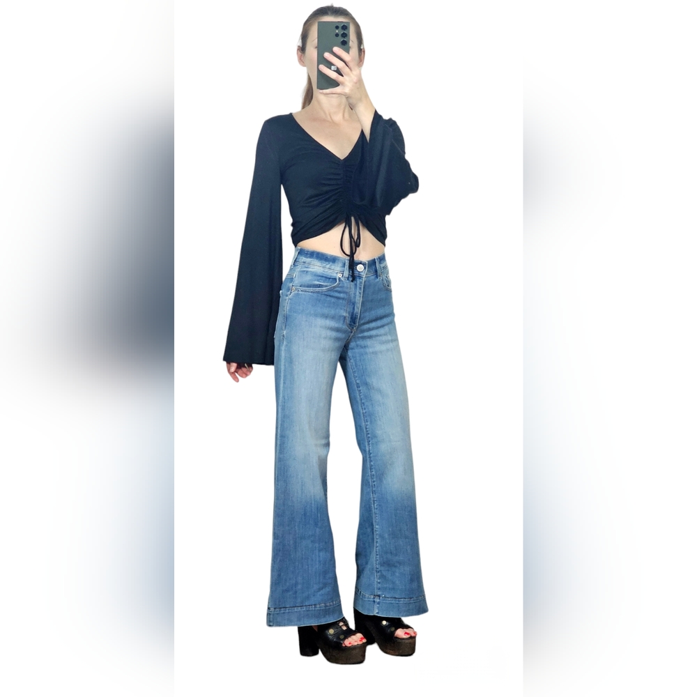 Express black top bell sleeves size XS